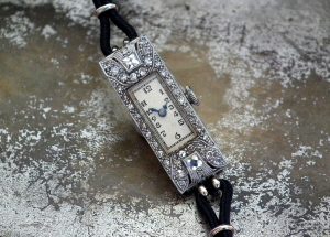 Just Beautiful 1930’s 18ct White Gold, Platinum and Diamond Ladies Cocktail Watch at Sonning Vintage Watches