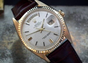 Just Beautiful 1960 Solid 18ct Gold Sigma Dial Rolex Day-Date with Box & Papers at Sonning Vintage Watches