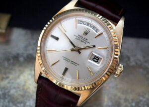 Stunning 1965 Solid 18ct Yellow Gold Rolex Oyster Day-Date Gents Vintage Watch at Sonning Vintage Watches