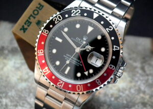 Outstanding 1996 Rolex Oyster GMT Master II 16710 ‘Coke’ Full Set Plus Investment Grade Watch at Sonning Vintage Watches