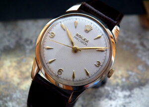 Just Beautiful 1950’s Solid 9ct Gold Ladies Mid-Size Rolex Precision Vintage Watch at Sonning Vintage Watches