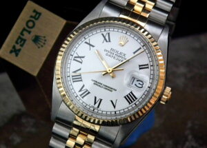 Stunning 1971 Steel and Gold Rolex Oyster Datejust 1601 Buckley Dial Gents Vintage Watch at Sonning Vintage Watches
