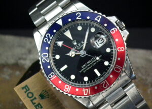 Collector Condition 1967 Rolex Oyster GMT 1675 ‘Pepsi Long E Dial’ Gents Vintage Watch at Sonning Vintage Watches