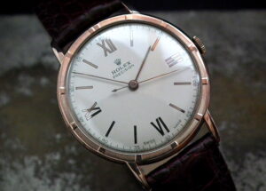 Outstanding 1947 Steel and Rose Gold Oversize (35mm) Rolex Precision Gents Vintage Watch at Sonning Vintage Watches