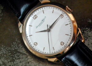 Just Beautiful 1955 Solid 18ct Rose Gold IWC Gents Vintage Watch at Sonning Vintage Watches
