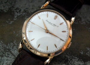 Just Beautiful 1955 Oversize (36mm) Solid 18ct Rose Gold IWC Gents Vintage Watch at Sonning Vintage Watches