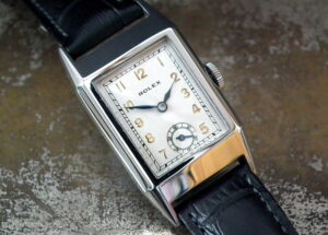 Just Beautiful 1940’s Rectangular Rolex Sub-Second Gents Vintage Watch at Sonning Vintage Watches