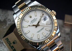 Just Beautiful 2015 Steel and 18ct Gold Rolex Datejust 41mm 116333 Full Set at Sonning Vintage Watches